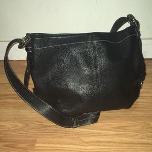 Coach Duffle Black Leather Shoulder Bag